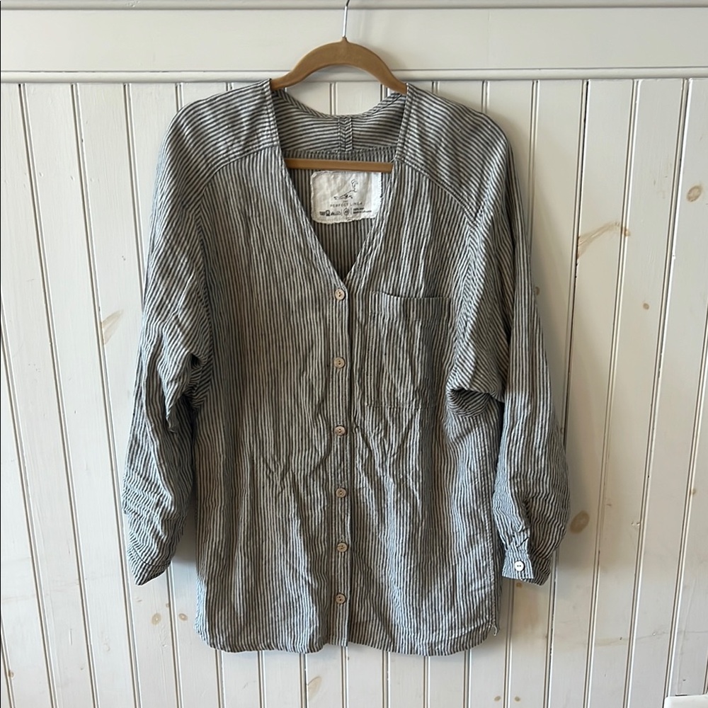 Not Perfect Linen Livorno in Natural Stripes, XS